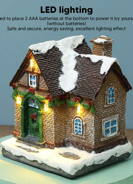 Decorazioni per case di natale casa del villaggio di natale Vintage squisita paesaggistica casa di natale illuminata a LED per regali di decorazioni per la casa