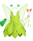Costume Trilly Campanellino Carnevale 2026 - Abito Fata Verde Bambina
