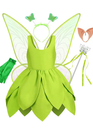 Costume Trilly Campanellino Carnevale 2026 - Abito Fata Verde Bambina