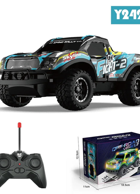 Auto telecomandata Jeep fuoristrada illuminata a LED Piccola proporzione Macchinina giocattolo per bambini non carica