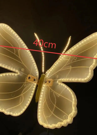 Farfalle a LED per matrimoni, apertura e chiusura automatica, ali luminose realistiche, arredamento perfetto per feste e Natale - riparo82