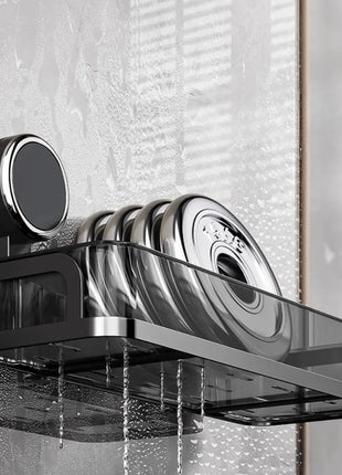 Portaoggetti da bagno a ventosa, WC senza perforazione, portaoggetti rimovibile a parete, lavabo, appendiabiti da parete