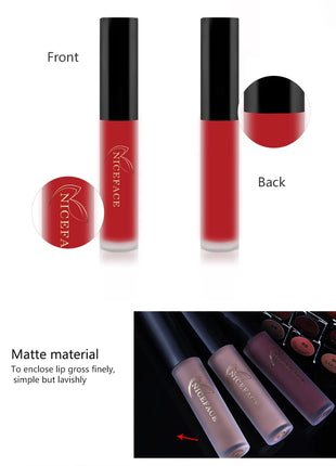 NICEFACE Nude Liquid Lipstick Ultra Matte Velvet Long Lasting Women Beauty Red Nonstick Cup Waterproof Lip Gloss Lips Cosmetics - Riparo82