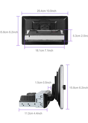 Podofo 10.4" Vertical Rotatable Screen Android Car Radio 1 Din 2+64G Wireless Carplay Android Auto GPS 1Din Multimedia Autoradio - Riparo82