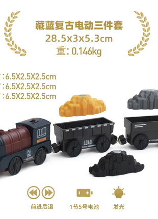 Set di treni elettrici Giocattoli Modello di treno Auto elettrica adatta per ferrovia in legno Pista del treno in legno Regalo di Natale per bambini