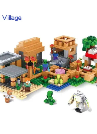 The Cave Village Mine Farm TreeHouse Deep Dark Battle Construccie Building Block Modello Giocattoli Fai da te per bambini Regalo di Natale