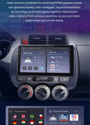 Junsun Wireless CarPlay Android Auto Car Radio for Honda Fit Jazz City 2002 2003 2004-2007 RDS GPS 4G WIFI Multimedia autoradio - Riparo82