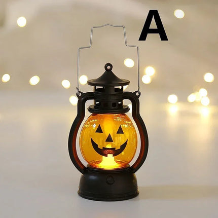 Halloween Pumpkin Ghost Face Lamp Portable Skull Decoration Light for Bar Party Table Atmosphere Prop Halloween Decor Use