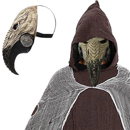 Gothic Black Death Plague Doctor Mask Halloween Party Cosplay Steampunk Bird Beak Mask Scary Costume Long Nose Crow Beak Masks