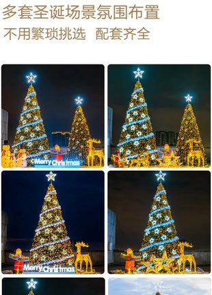 Grande albero di Natale illuminato per esterni 3/4/5/6/10 m cornice centro commerciale hotel decorazione natalizia quadrata