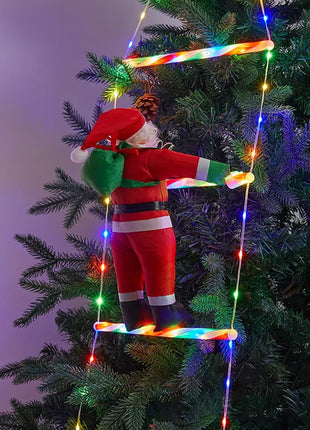 Luci per gradini a LED natalizie USB abbinate a la decorazione da arrampicata di Babbo Natale per pareti decorative interne, finestre, alberi di Natale