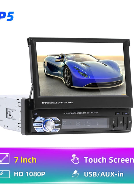 Hikity 2+64G Android Car Radio carplay Autoradio 1Din 7'' Touch Screen Car Multimedia Player GPS Navigation Wifi Auto Bluetooth - Riparo82