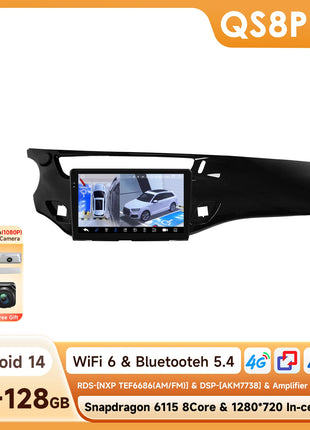 Snapdragon 8Core CarPlay Android Auto Car Radio For Citroen C3 DS3 2010-2016 Intelligent Screen 2Din autoradio SWC 4G BT DSP GPS
