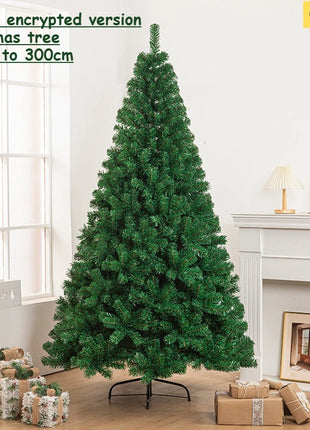 Albero di Natale artificiale Crittografia in PVC Abete spesso Supporto in metallo Albero di Natale da 1,2 m a 3 m Forniture per decorazioni natalizie per la famiglia - riparo82