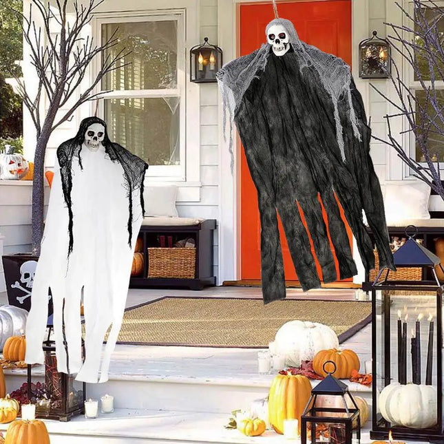 Halloween Party Hanging Skull Skeleton Ghost Ornament Horror Props Haunted House Halloween Party Outdoor Yard Garden Decorations