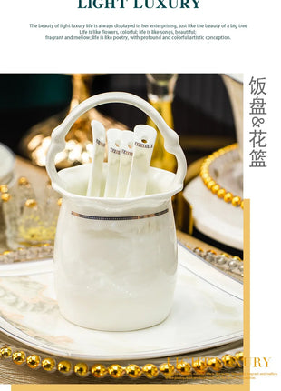 Fai da te 1 PC Jingdezhen piatti a ciotola di fascia alta, stoviglie combinate senza ceramica - riparo82