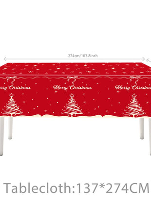 Stoviglie usa e getta a tema natalizio Piatti di carta rosso verde Tazze Tovaglioli Tovaglia Forniture per decorazioni per feste di buon Natale - riparo82