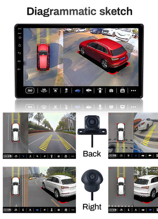 Universal 3D Bird View 360 Panoramic Camera  AHD 1080P /720P Rear / Front / Left / Right Accessorie For Car Android Radio - Riparo82