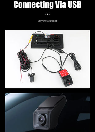 Double Recording Front And Rear Camera Full HD 170° Wide Angle Dash Cam for Android Multimedia ADAS Car DVR USB TF Card 32G 64G - Riparo82