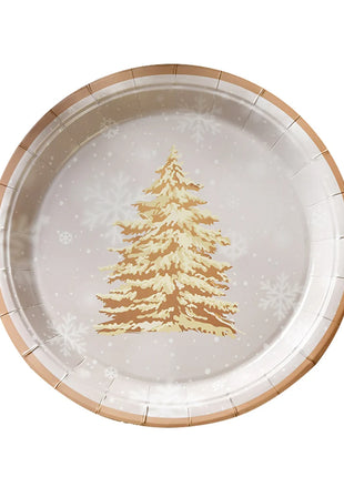 Piatti di buon Natale Babbo Natale Albero di Natale alce Piatti di carta rotondi usa e getta da 9 pollici Forniture per feste di Natale Decorazioni da tavola - riparo82