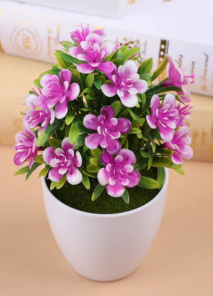 1pc Artificial Potted Plant Small Bonsai Flowers Pot Simulated Tree Ornaments Wedding Home Hotel Office Table Decor Fake Plants