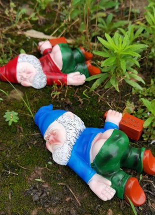 12cm Drunken Gnomes Funny Resin Statue for Home Decor Whimsical Indoor Outdoor Ornament Interesting Garden Christmas Santa Claus - Riparo82