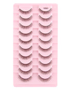 10 Pairs Faux Mink Eyelashes Handmade Natural False Eyelashes Soft Cross Messy Eye 3D Curly Eyelashes Extension Makeup Tools - Riparo82