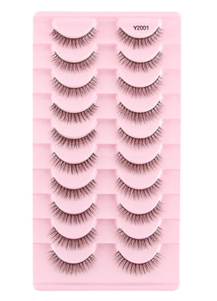 10 Pairs Faux Mink Eyelashes Handmade Natural False Eyelashes Soft Cross Messy Eye 3D Curly Eyelashes Extension Makeup Tools - Riparo82