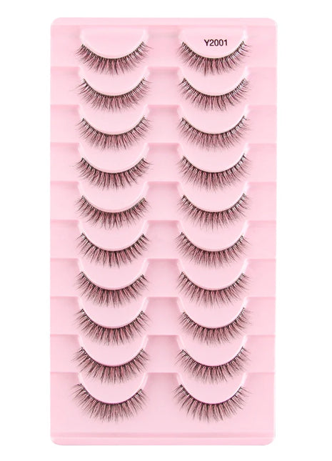 10 Pairs Faux Mink Eyelashes Handmade Natural False Eyelashes Soft Cross Messy Eye 3D Curly Eyelashes Extension Makeup Tools - Riparo82