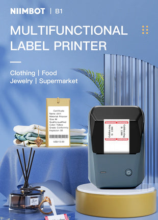 Mini Label Thermal Printer Niimbot B1 Portable Self-Adhesive Printer For Stickers Round Labels Rolls UV Tag Bluetooth Printer - Riparo82