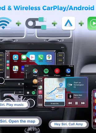2 Din Car Radio Android 13 Car Multimedia Player GPS WiFi Carplay For Volkswagen Skoda Octavia golf 5 6 touran passat polo Jetta - Riparo82