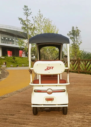 2025 Hot Selling Electric Tricycle for Family Use Open Body Rickshaw with Roof for Passenger and Cargo for Adults