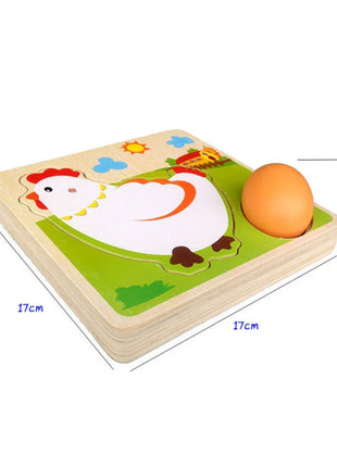 Puzzle 3D in legno Pulcino che cresce le galline che ponde le uova Processo Puzzle Apprendimento Educazione Giocattoli Montessori - riparo82