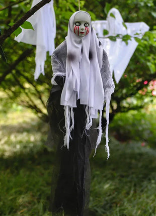 Halloween Outdoor Decoration Skull Gauze Hanging Ghost Skull Pendant Bar Haunted House Secret Room Scene Layout Horror Props - Riparo82