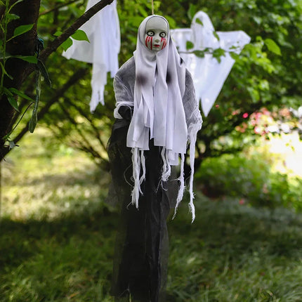 Halloween Outdoor Decoration Skull Gauze Hanging Ghost Skull Pendant Bar Haunted House Secret Room Scene Layout Horror Props