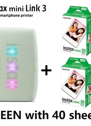 Stampante originale Fujifilm Instax Mini Link 2/Link 3 Stampanti per fotocamere Instax (20/40 fogli di pellicola bianca Instax Mini)