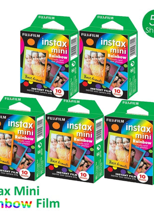 Fujifilm Instax Mini Pellicola Bordo Bianco/Pellicole a Colori 10-100 Fogli di Carta Fotografica per Fuji Instax Camera Mini 12/8/11/25/50/90/Link/Evo