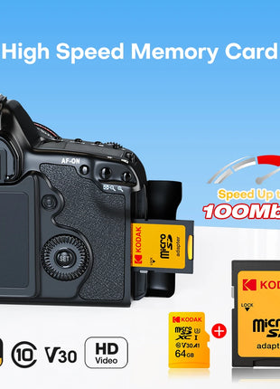 KODAK Scheda di memoria Micro SD 32GB 64GB 128GB 256GB U3 4K Scheda Microsd TF di grande capacità per telefono Fotocamera Tablet PC Telefono