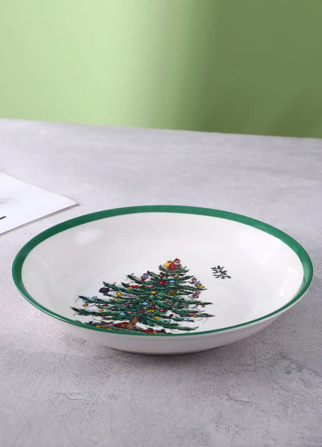 Stoviglie per famiglie con ambiente ad alta temperatura, cartone animato in ceramica atmosferica, piatto da frutta natalizio transfrontaliero da 8 pollici - riparo82