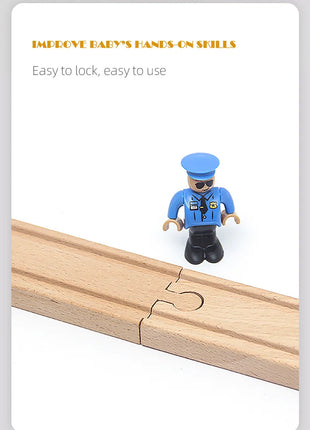 Nuovi tipi di parti di cingoli in legno Pista ferroviaria in legno di faggio Accessori per giocattoli adatti a tutte le marche Piste in legno Giocattoli per regali per bambini - riparo82