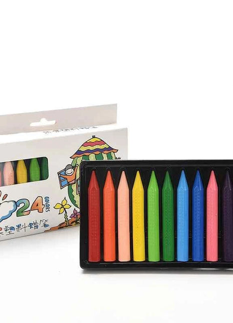 12-color and 24-color Triangular Crayons Children's Drawing and Doodling Colored Washed Crayons Crayon Stationery