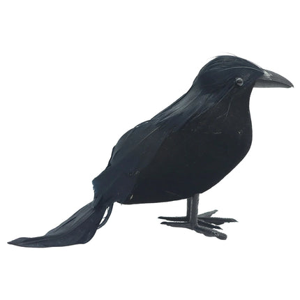 6PCS Black Feather Crow Halloween Props Mock Crow Spooky Feather Decoration Props Halloween Party Scary Animal Horror Props