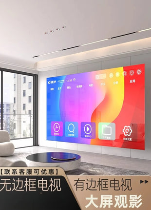 100" Frameless 4K Smart TV, WiFi Android TV with Voice Control, Ultra Thin LED Screen (65/75/100/110 Inch) - Riparo82