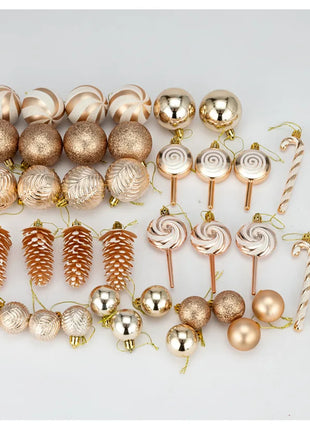 29/36/40 pezzi palla di Natale argento rosso albero di Natale pendenti appesi stampati sfere di Natale in oro a forma speciale 2024 nuovo - riparo82