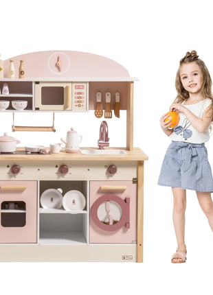 Robotime Robud Cucina in legno per bambini Cucina da gioco con caratteri di gioco Set da cucina per bambini Regalo per ragazze Ragazzi 3+ - riparo82
