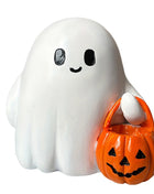 Halloween Desktop Ornament Figurine Ghost Holding Pumpkin Model Statue Tabletop Ornament for Halloween Party Home Decoration Toy - Riparo82