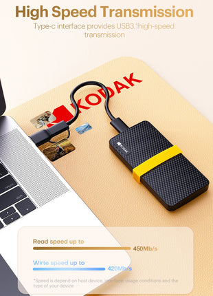 NUOVO Kodak X200 SSD portatile 1TB USB 3.1 Tipo C Disco rigido esterno 512GB 256GB Unità a stato solido per laptop MacBook PC