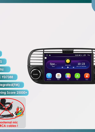 Hizpo 7 Inch 8 Core Car Radio Stereo for FIAT 500 2007-2015 GPS 2din Autoradio CarPlay Android 13 Auto Navigation Head Unit Wifi