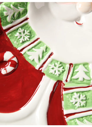 Piatto in ceramica tridimensionale dipinto a mano in pino di Babbo Natale Stoviglie da dessert per colazione natalizia Design unico di frutta - riparo82