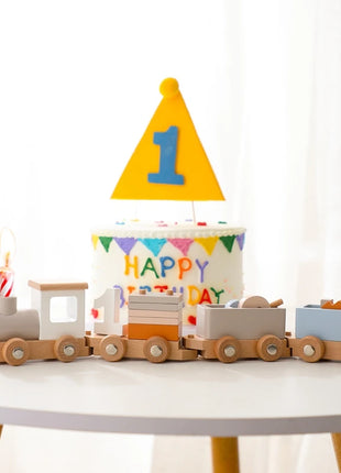 Giocattoli Montessori treno in legno per giocattolo di compleanno per bambini con numeri e blocchi gioco Toddler Boys And Girls1 2 3 4 5 giocattolo per l'apprendimento del bambino - riparo82